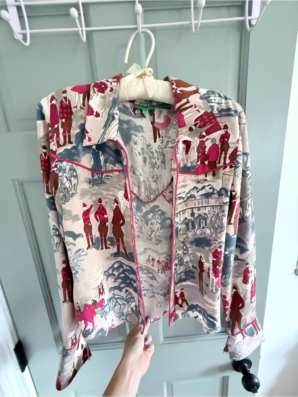 TIBI New York 100% Silk Archival button up shirt